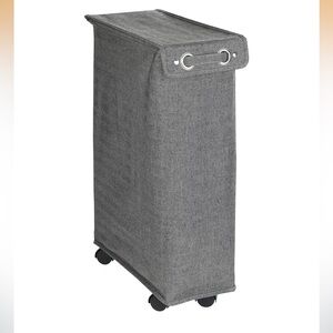 WENKO Slim Rolling Laundry Basket in Gray